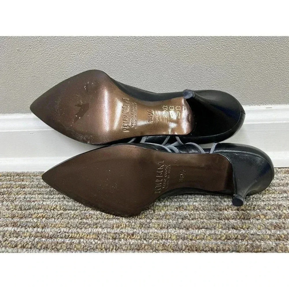 Peter Kent Vintage Black/Gray Mary Jane Button Vero Cudio 36.5 US 6.5 Excellent - Picture 14 of 15